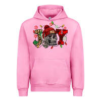 Fuchsia Pink Christmas Joy skeleton Urban Hoodie - NancyCooperArtShop
