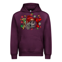 Mauve Wine Christmas Joy skeleton Urban Hoodie - NancyCooperArtShop