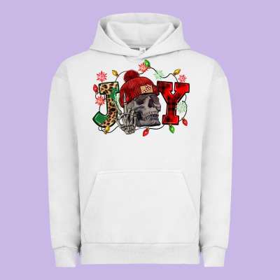 Christmas Joy Skeleton Urban Hoodie Designed By Nancycooperartshop