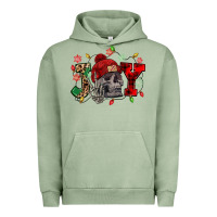 Pigment Oil Green Christmas Joy skeleton Urban Hoodie - NancyCooperArtShop
