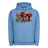 Pigment Pebble Blue Christmas Joy skeleton Urban Hoodie - NancyCooperArtShop