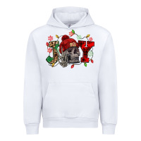White Christmas Joy skeleton Urban Hoodie - NancyCooperArtShop