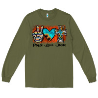 Army Green peace love jesus Long Sleeve Tee - JahusDesignShop