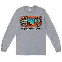 Heather Grey peace love jesus Long Sleeve Tee - JahusDesignShop