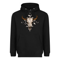 Black bull skull with aztec Heavyweight Hoodie - MaliasSmallBusiness