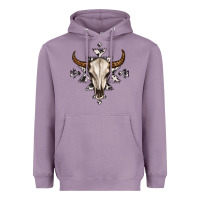 Lavender bull skull with aztec Heavyweight Hoodie - MaliasSmallBusiness