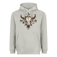 Bull Skull With Aztec Heavyweight Hoodie | Teevron