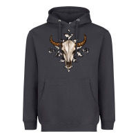 Smoke bull skull with aztec Heavyweight Hoodie - MaliasSmallBusiness