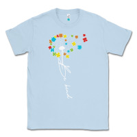 Dusty Blue Dandelion Autism Puzzle Be Kind Classic Tee - CowhideDigitalArt
