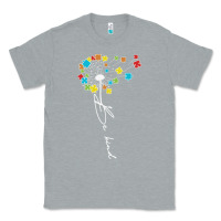 Heather Grey Dandelion Autism Puzzle Be Kind Classic Tee - CowhideDigitalArt