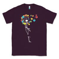 Plum Dandelion Autism Puzzle Be Kind Classic Tee - CowhideDigitalArt