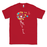 Red Dandelion Autism Puzzle Be Kind Classic Tee - CowhideDigitalArt