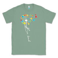 Sage Dandelion Autism Puzzle Be Kind Classic Tee - CowhideDigitalArt