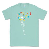 Seafoam Dandelion Autism Puzzle Be Kind Classic Tee - CowhideDigitalArt