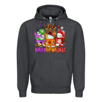 Smoke Happy Hallothanksmas coffee cups Zipper Hoodie - NancyCooperArtShop