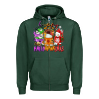 Sports Green Happy Hallothanksmas coffee cups Zipper Hoodie - NancyCooperArtShop
