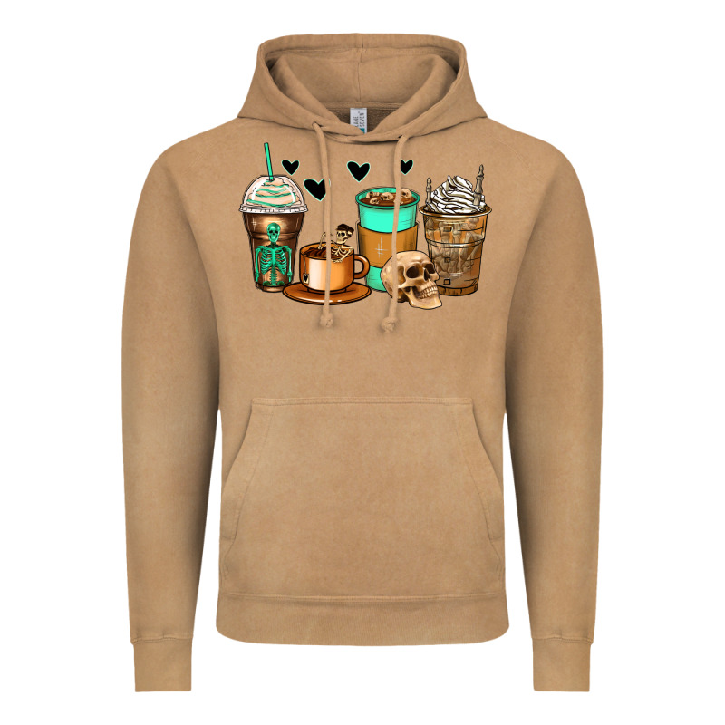Skeleton Coffee Cups Vintage Hoodie by Zillion Design Studio | Teevron