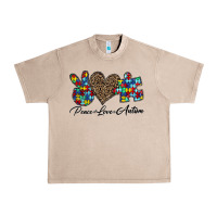 French Oak peace love autism1 Urban Heavy Tee - CowhideDigitalArt