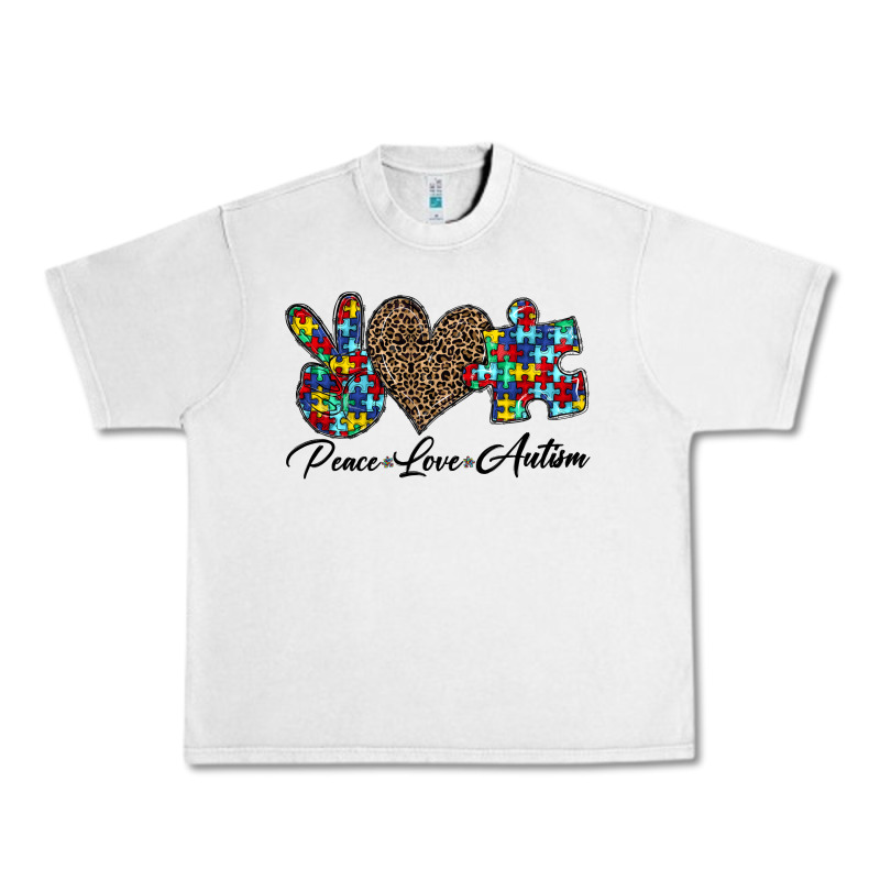 Peace Love Autism1 Urban Heavy Tee by CowhideDigitalArt | Teevron