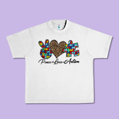 Peace Love Autism1 Urban Heavy Tee Designed By Cowhidedigitalart