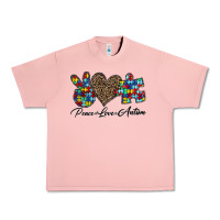 Salmon peace love autism1 Urban Heavy Tee - CowhideDigitalArt