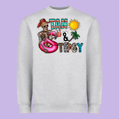 Tan Tipsy Heavyweight Sweatshirt Designed By Cowhidedigitalart