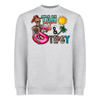 Heather Grey Tan Tipsy Heavyweight Sweatshirt - CowhideDigitalArt