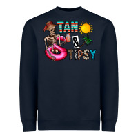 Navy Tan Tipsy Heavyweight Sweatshirt - CowhideDigitalArt