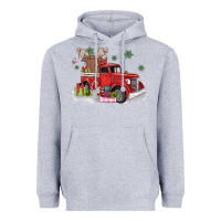 Heather Grey christmas truck Heavyweight Hoodie - MaliasSmallBusiness