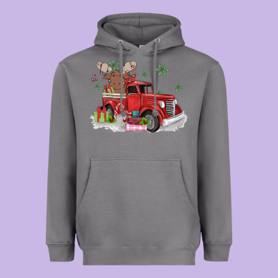Christmas Truck Heavyweight Hoodie Designed By Maliassmallbusiness