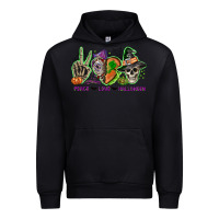 Black Peace love Halloween Urban Hoodie - NancyCooperArtShop