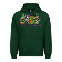 Forest Green Peace love Halloween Urban Hoodie - NancyCooperArtShop