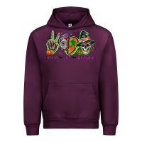Mauve Wine Peace love Halloween Urban Hoodie - NancyCooperArtShop