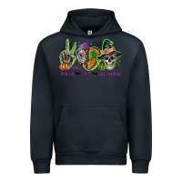 Navy Peace love Halloween Urban Hoodie - NancyCooperArtShop