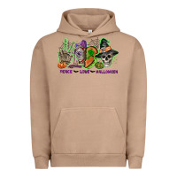 Pigment Burro Peace love Halloween Urban Hoodie - NancyCooperArtShop