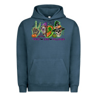 Pigment Midnight Navy Peace love Halloween Urban Hoodie - NancyCooperArtShop