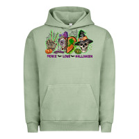 Pigment Oil Green Peace love Halloween Urban Hoodie - NancyCooperArtShop