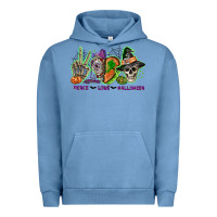 Pigment Pebble Blue Peace love Halloween Urban Hoodie - NancyCooperArtShop