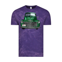 Cloud Purple western green truck front view Vintage Tee - FaDigitalArtStudio