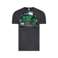 Vintage Black western green truck front view Vintage Tee - FaDigitalArtStudio