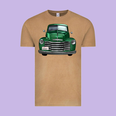 Western Green Truck Front View Vintage Tee Designed By Fadigitalartstudio