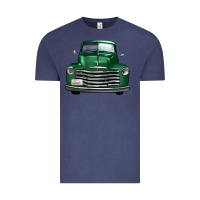 Vintage Denim western green truck front view Vintage Tee - FaDigitalArtStudio