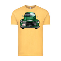 Vintage Mustard western green truck front view Vintage Tee - FaDigitalArtStudio