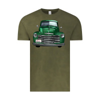 Vintage Olive western green truck front view Vintage Tee - FaDigitalArtStudio