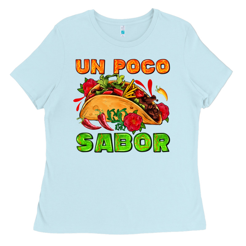 Un Poco Sabor With Taco And Pepper Ladies Tee by AdoDesignShop | Teevron
