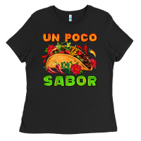Black un poco sabor with taco and pepper Ladies Tee - AdoDesignShop