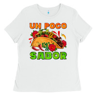 White un poco sabor with taco and pepper Ladies Tee - AdoDesignShop