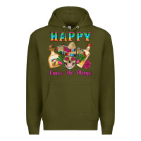 Army Green Happy Cinco De Mayo Mexican Skull Tequila Bottle Roses Cactus Premium Hoodie - Artiststas