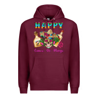 Burgundy Happy Cinco De Mayo Mexican Skull Tequila Bottle Roses Cactus Premium Hoodie - Artiststas
