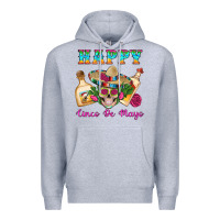 Heather Grey Happy Cinco De Mayo Mexican Skull Tequila Bottle Roses Cactus Premium Hoodie - Artiststas